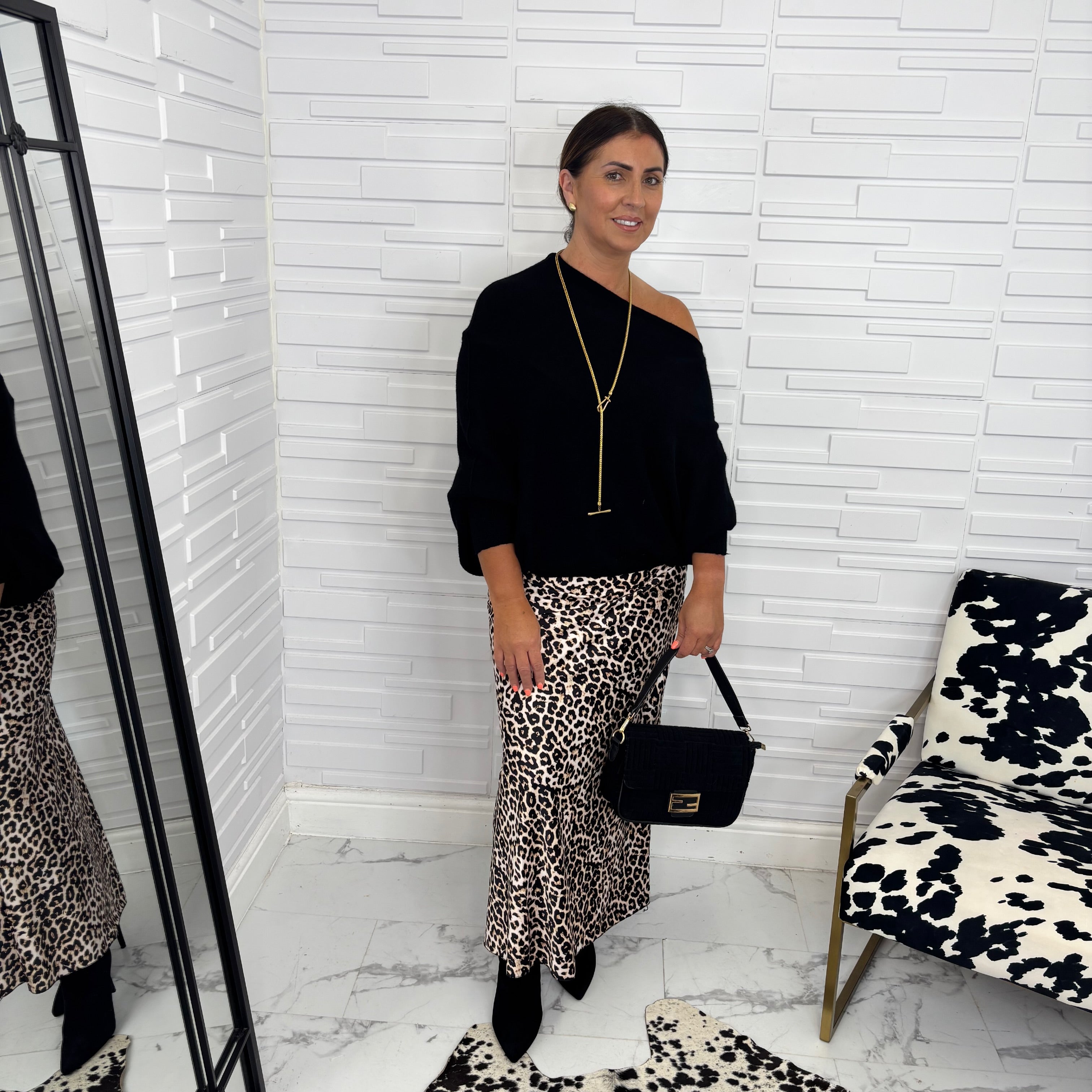 “Lou” Leopard Bais Skirt