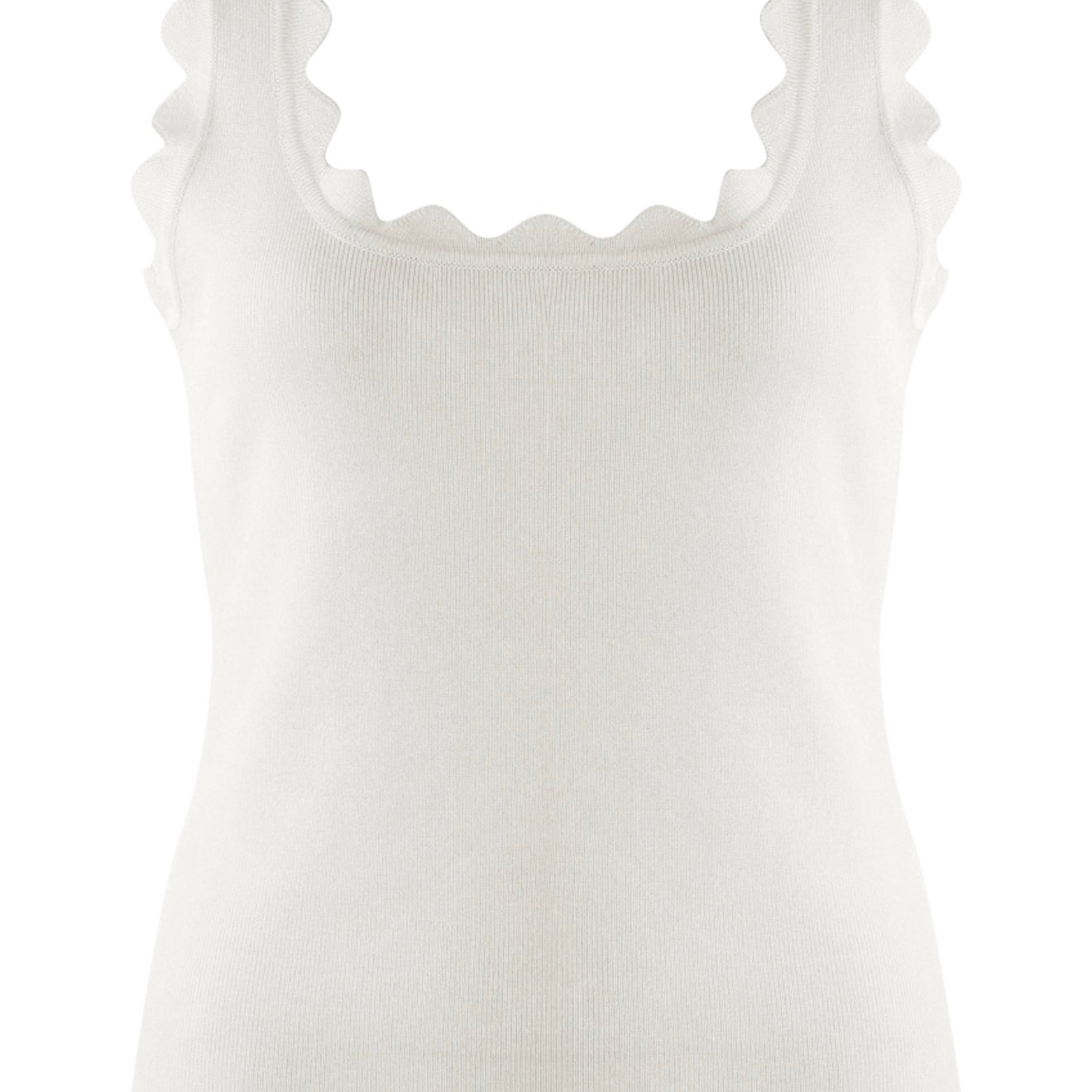 Scalloped Hem Fine Knit Top