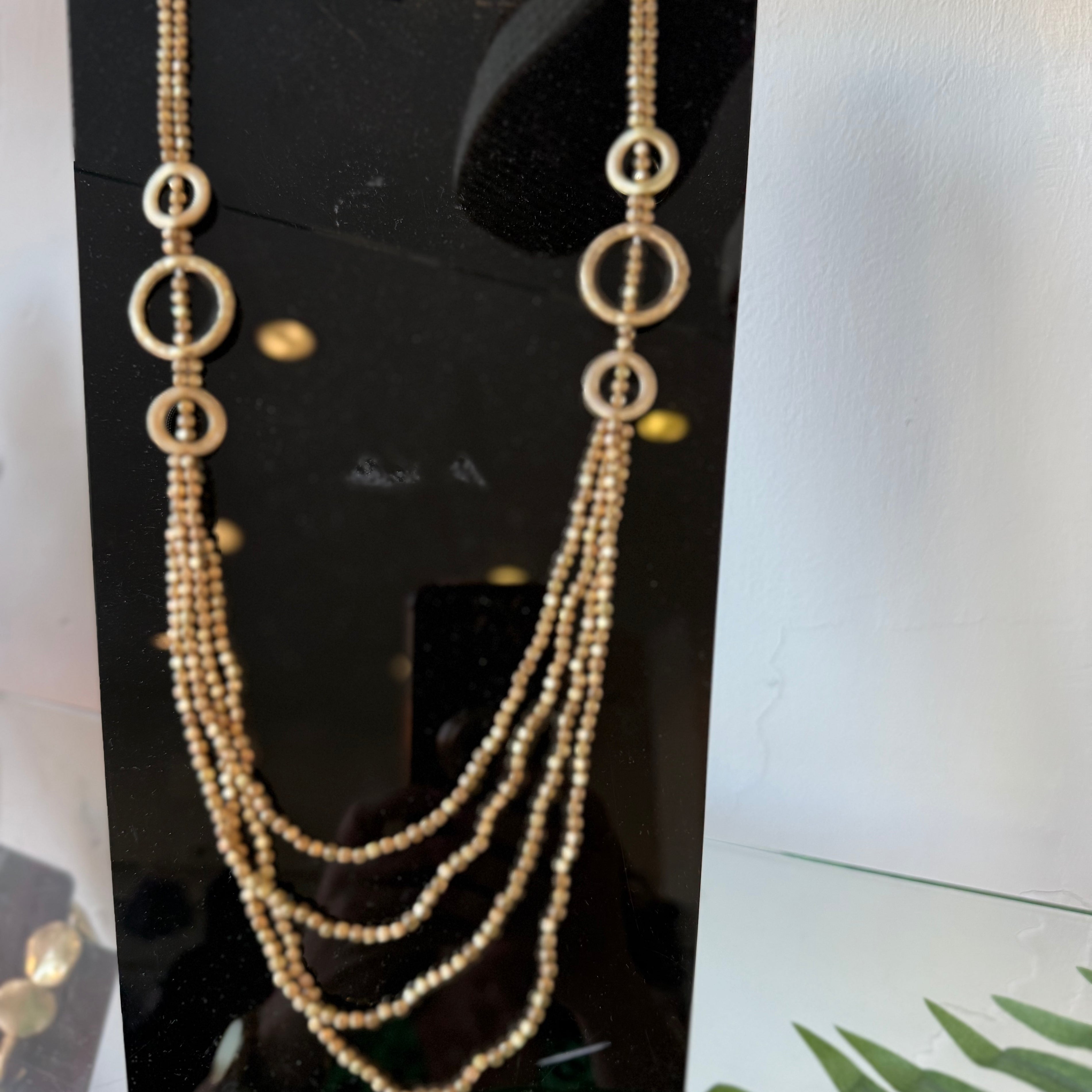 Long Beaded Circular Necklace