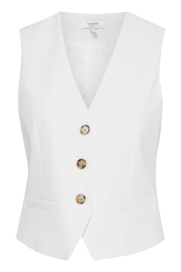 White Tailored Waistcoat by B.Young