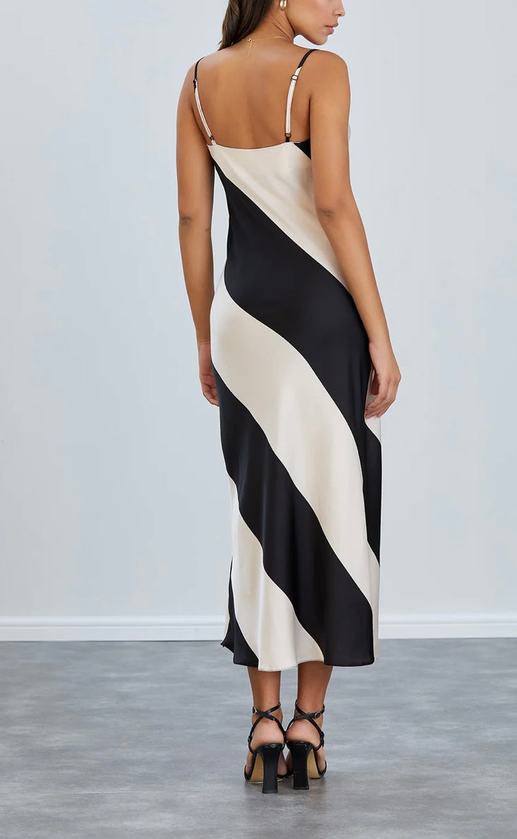 “Bethany” Stripe Bias Dress