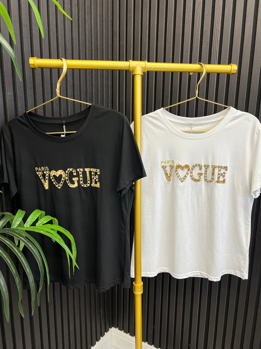Embellished “Vogue” Tee