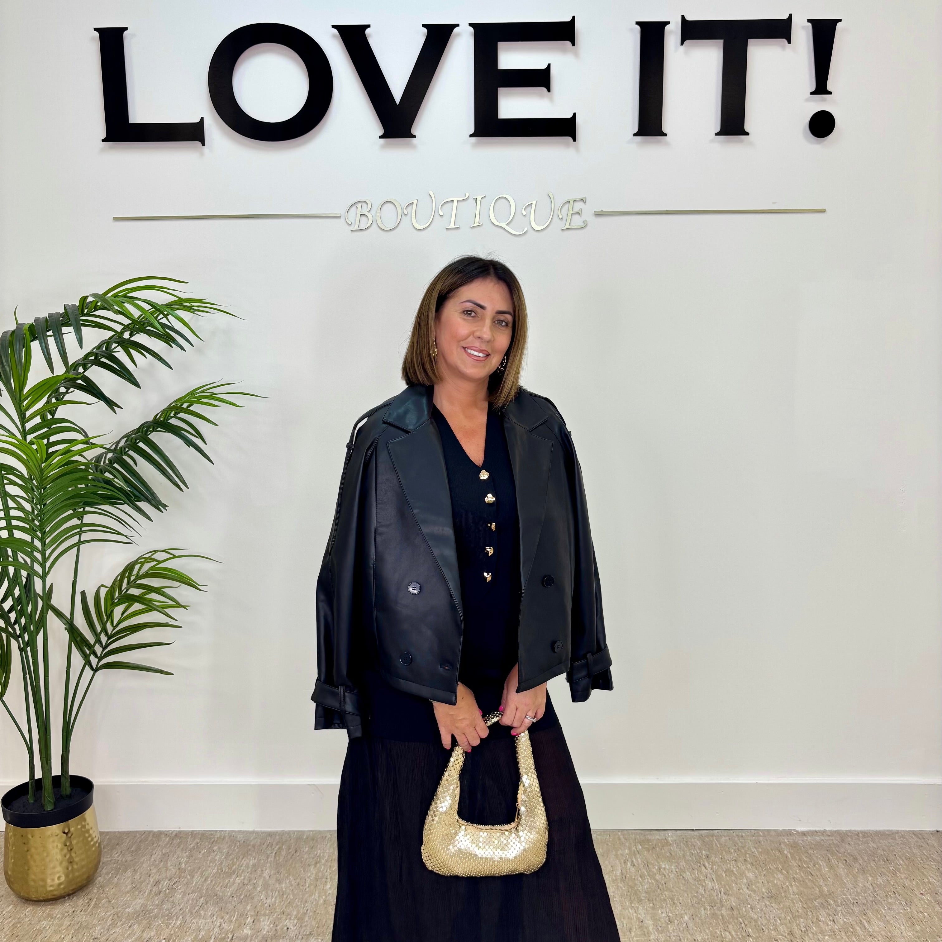 “Eva” PU Oversized Double Breasted Jacket