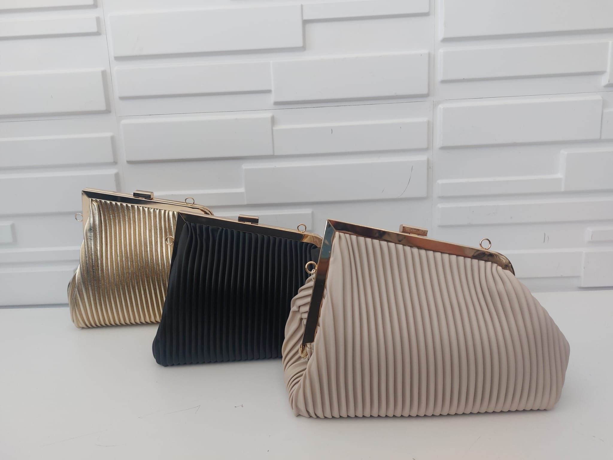 “Kimi” Asymmetric Pleat Front Bag