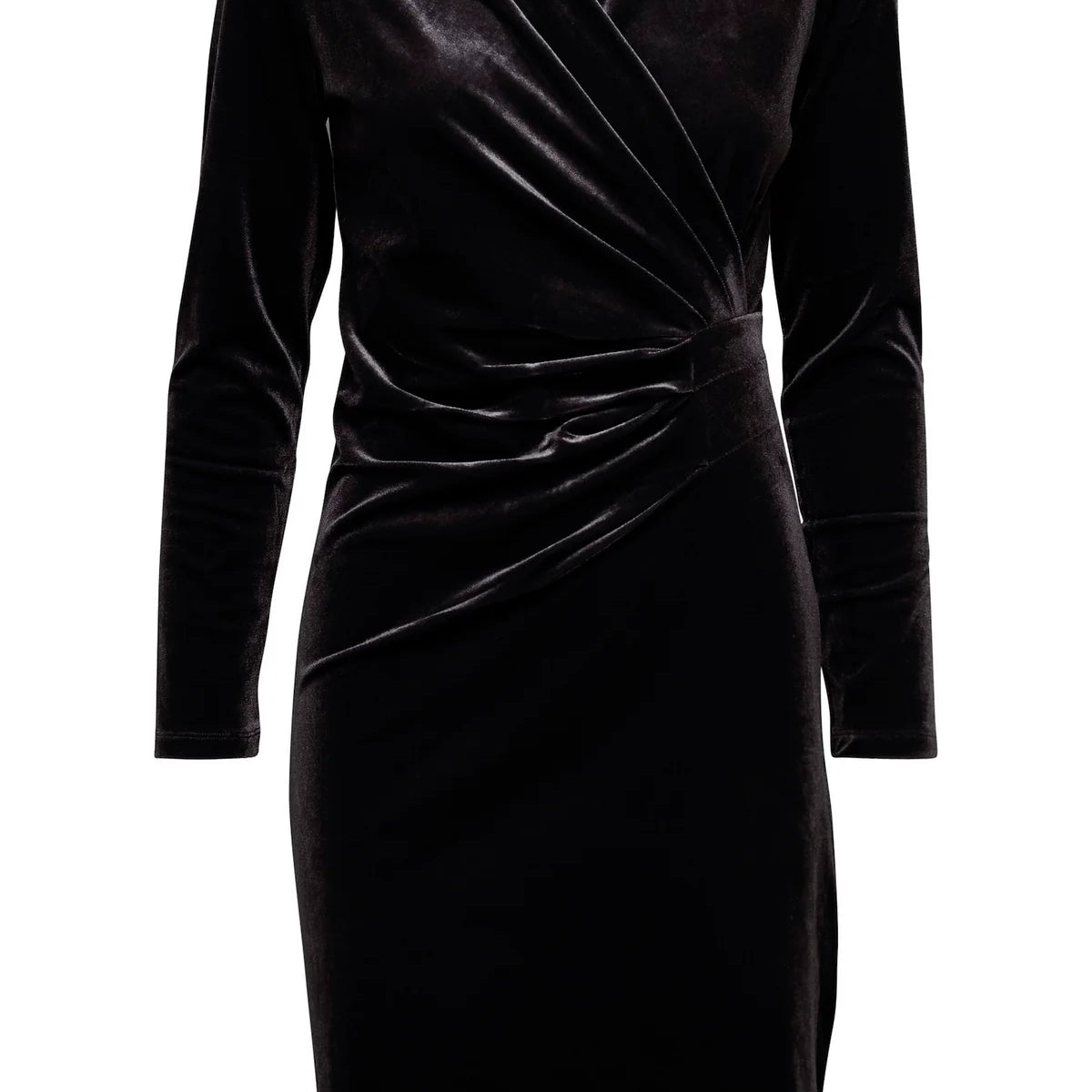 B.Young Gathered Waist Velvet Dress
