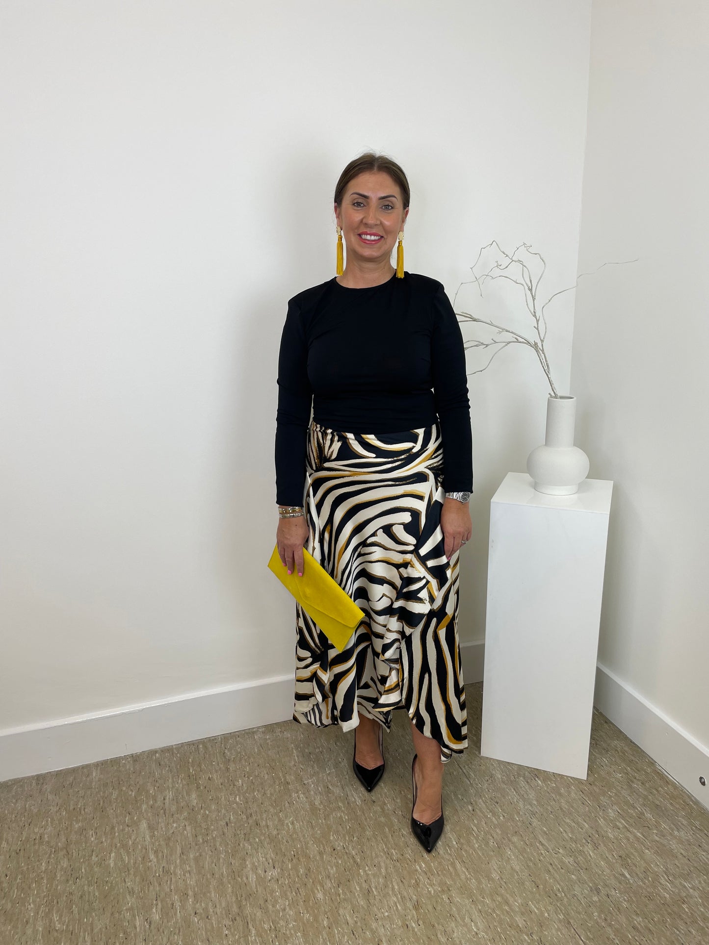 “Fallon” Multi Print MIDI Dress
