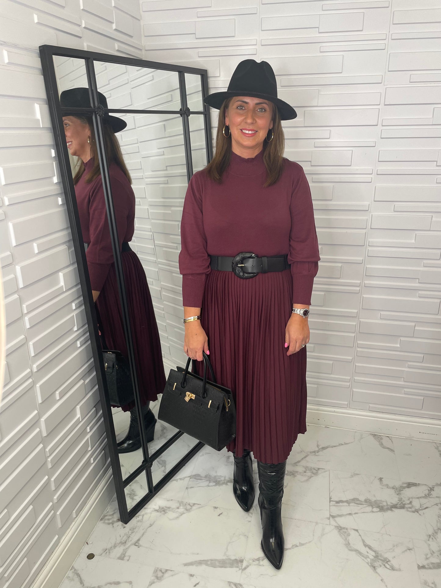 Ichi Wine Turtle Neck Knit