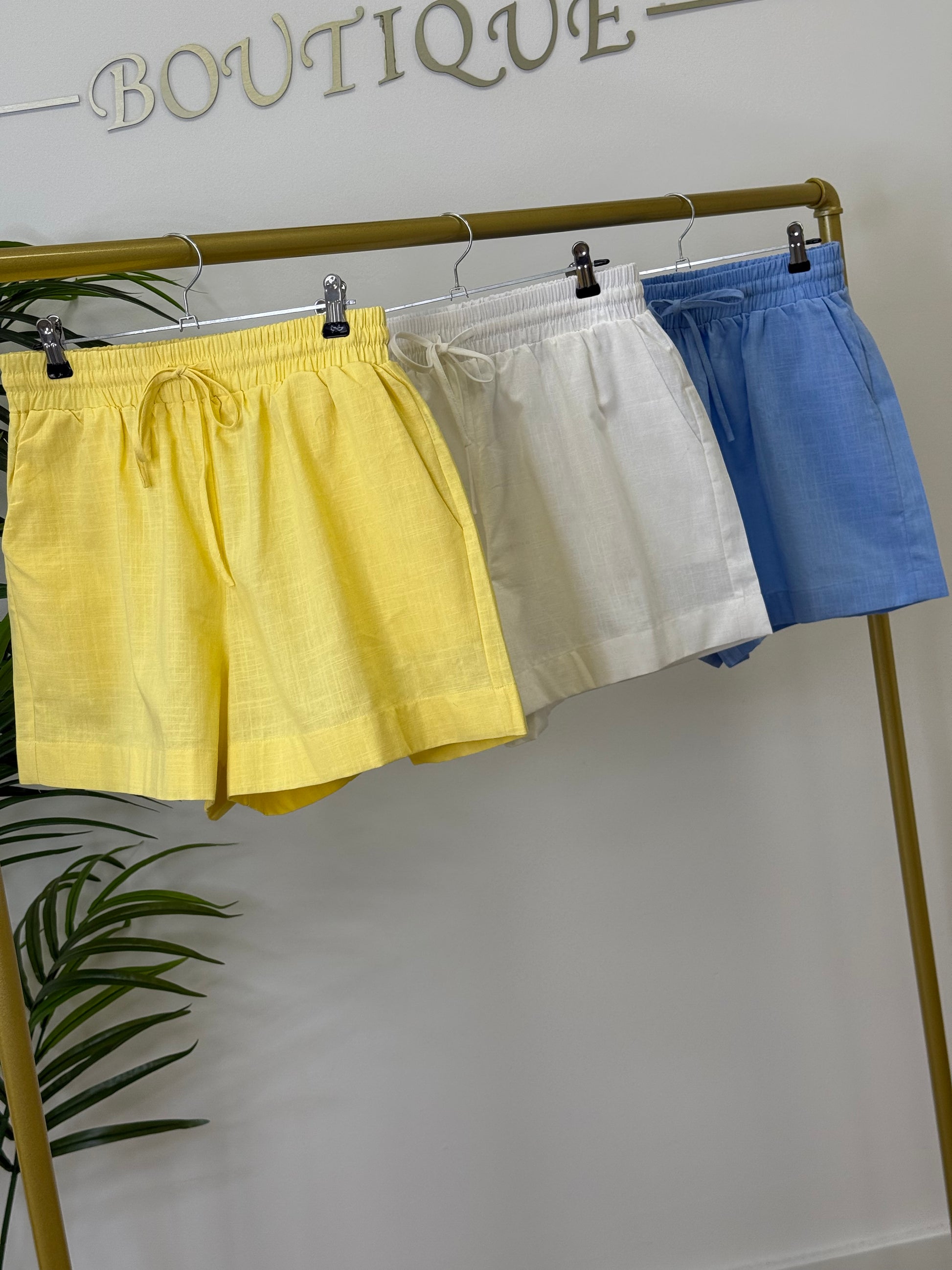 “Carly” Linen Blend Shorts