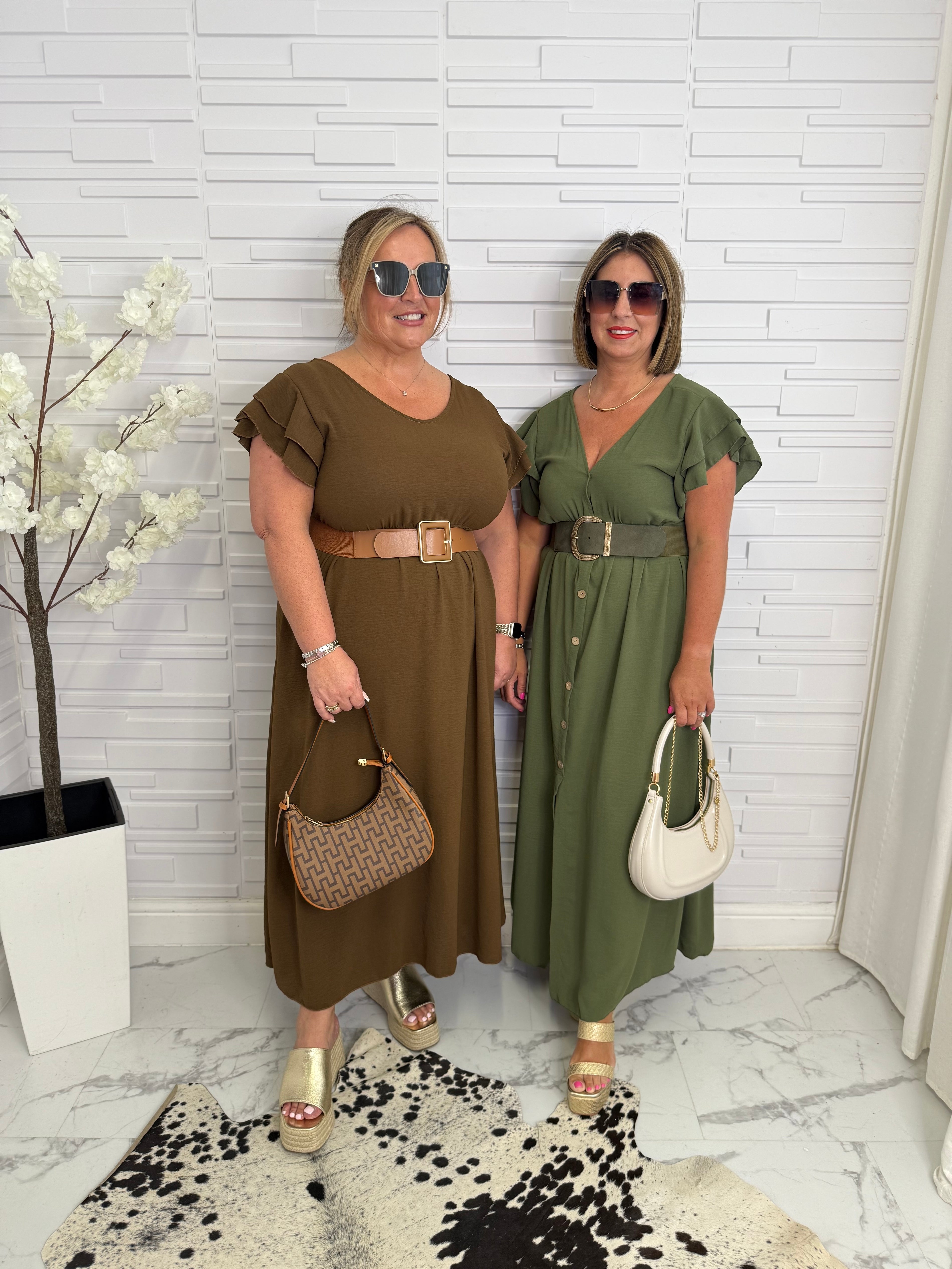 “Gail” Flutter Sleeve Dress