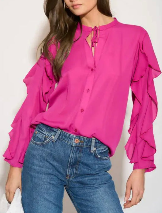 “Sophie” Frill Sleeve Shirt