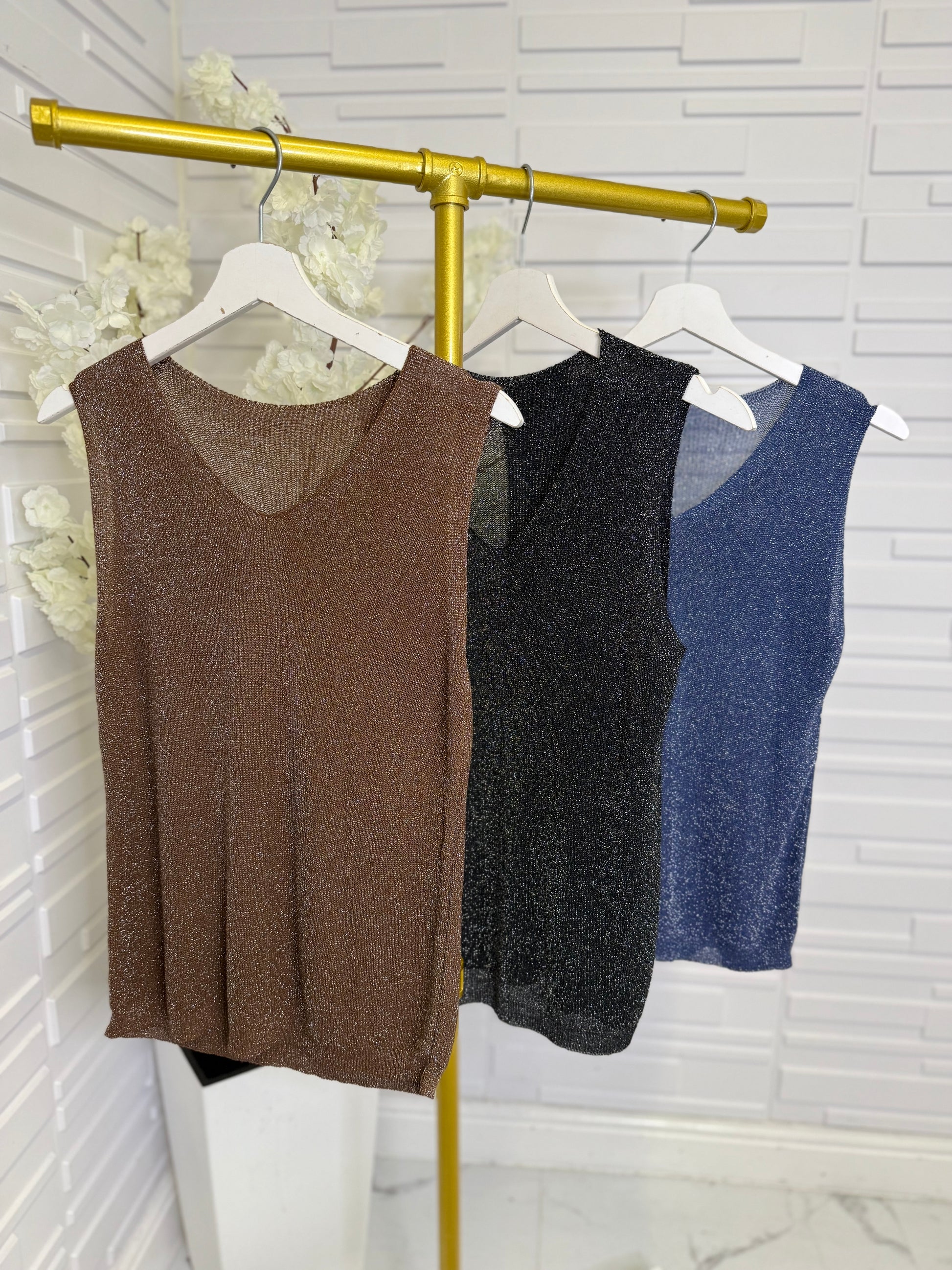 “Lulu” Lurex Vest Top