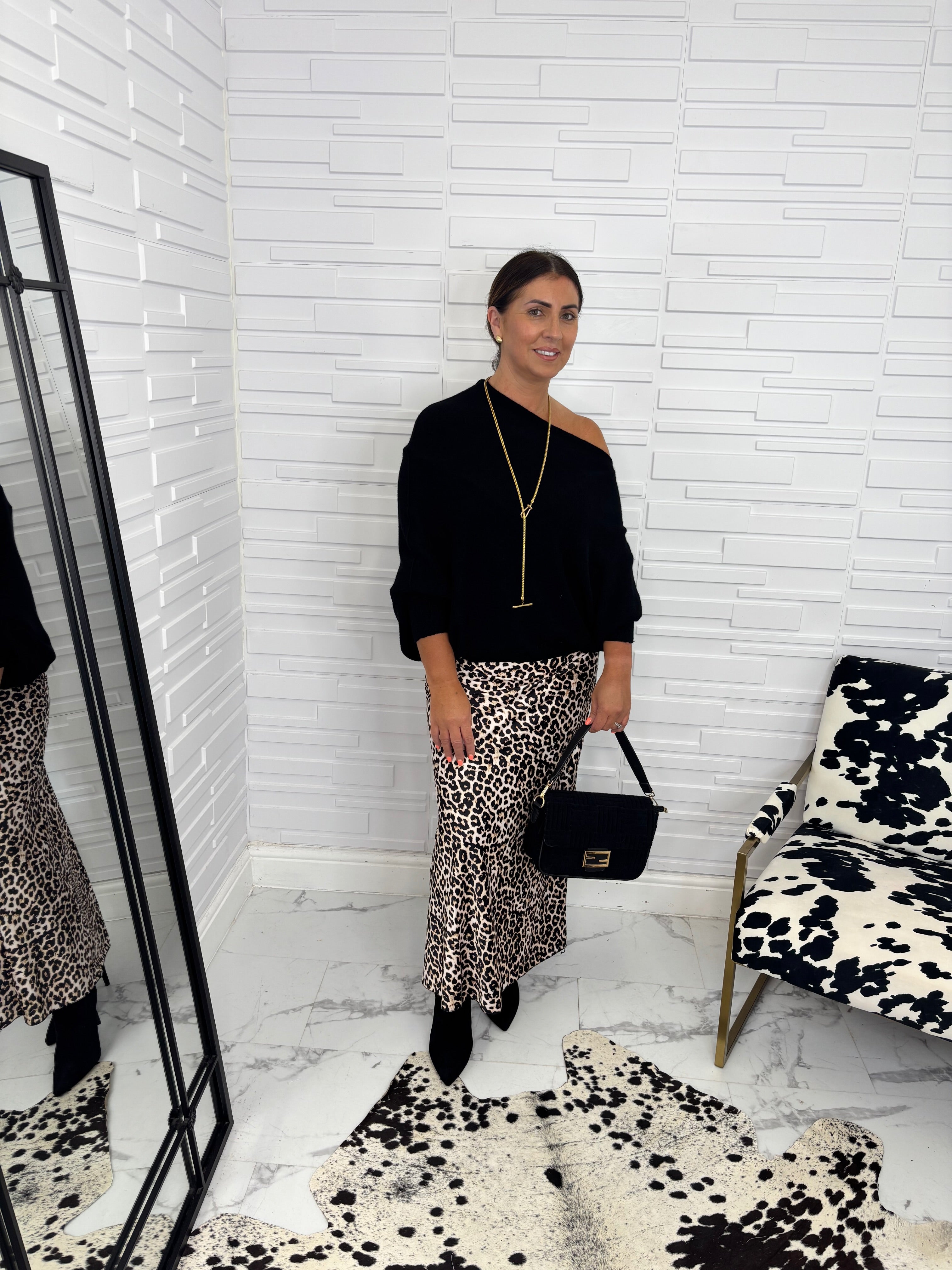 “Lou” Leopard Bais Skirt