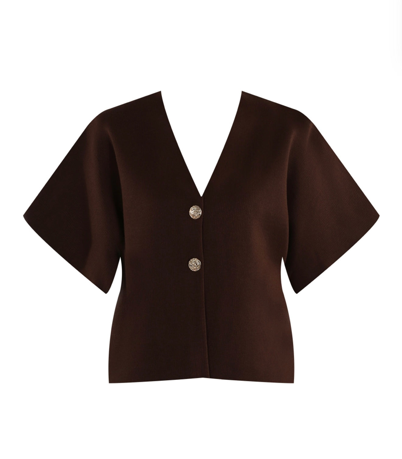 “Mel” Fine Kint Top with Gold Buttons