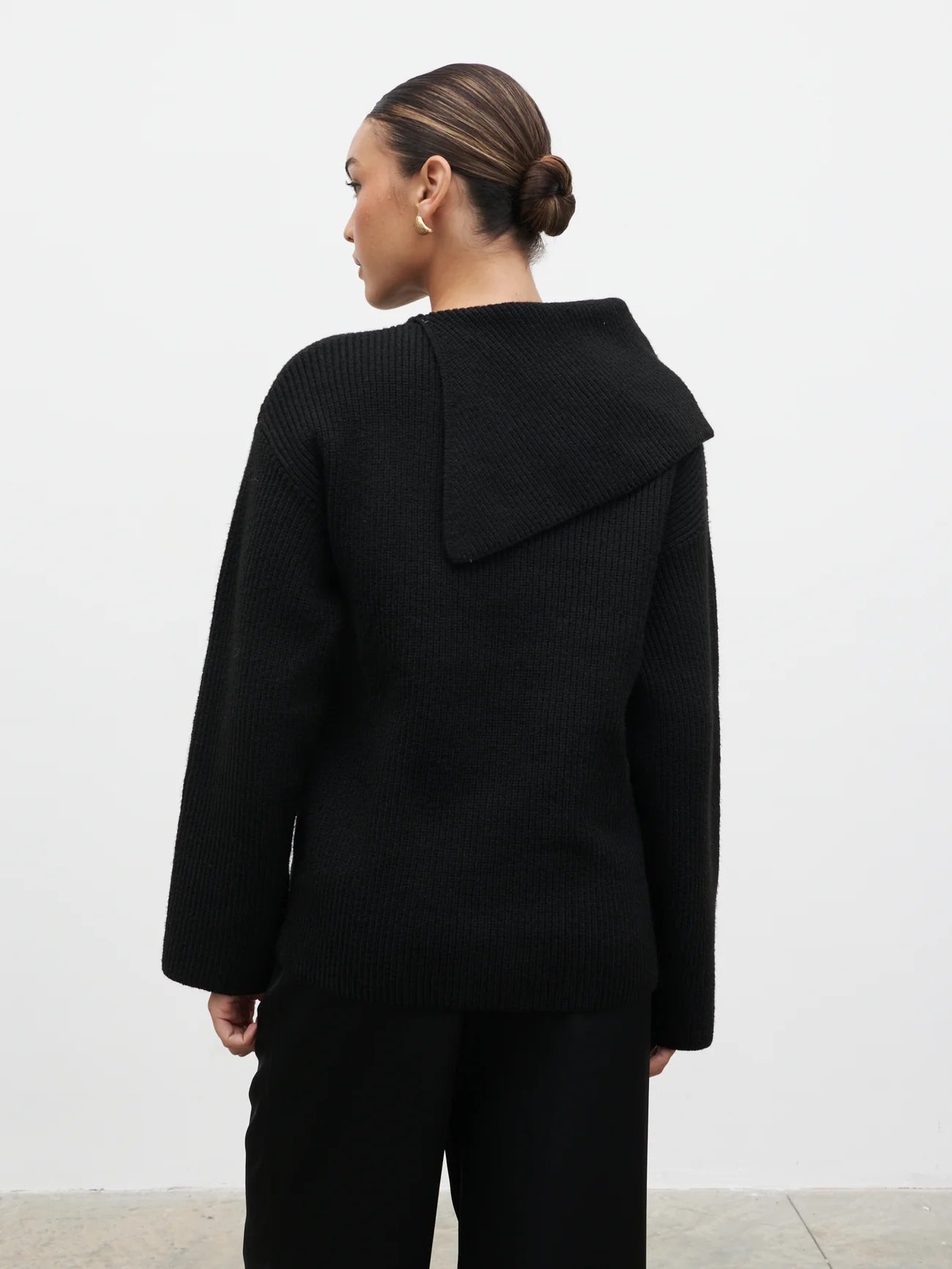 Cassie - Split Collar Knit Jumper
