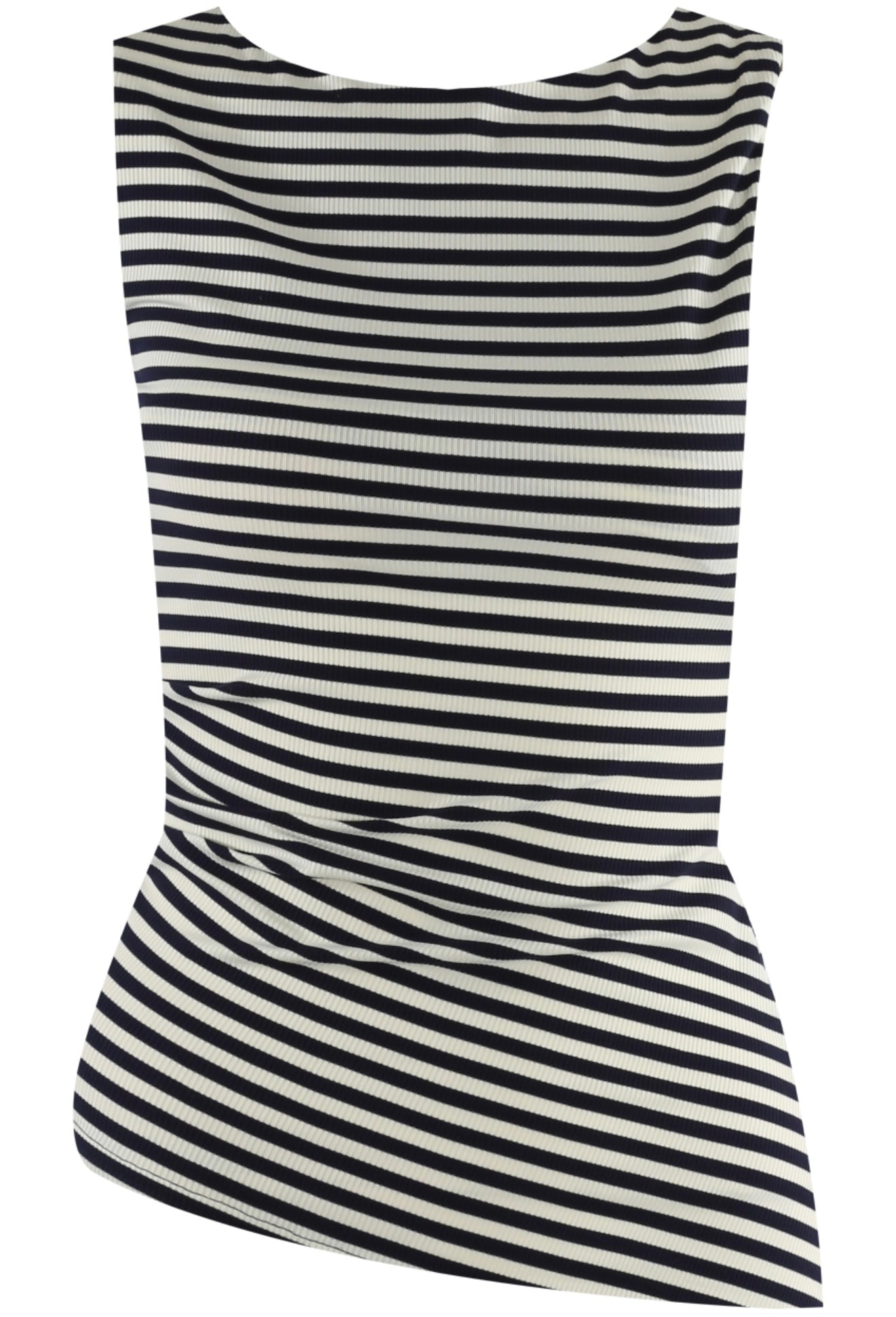 Striped Asymetrical Boat Neck Top