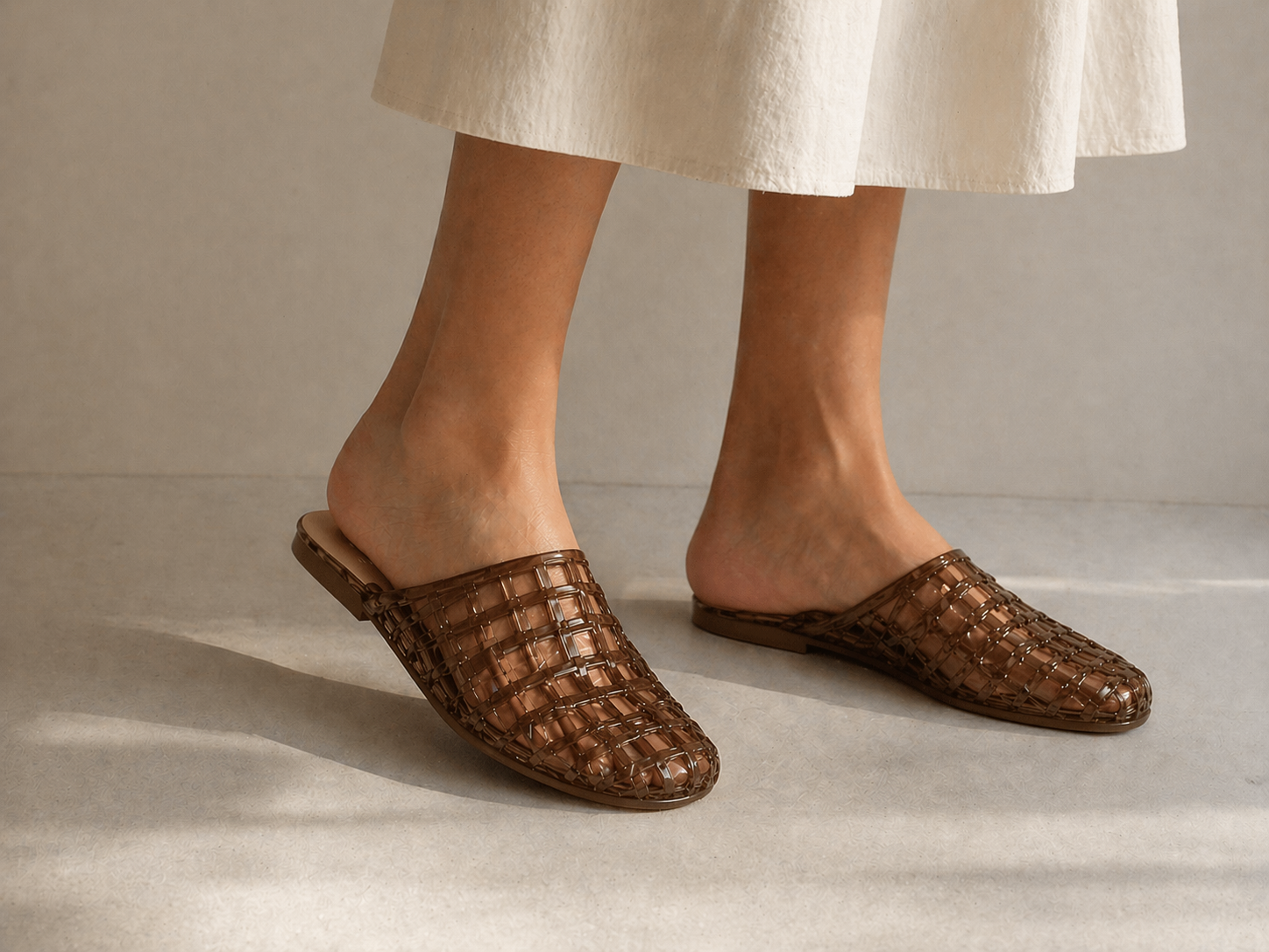 Jelly Bean Woven Mule Flats