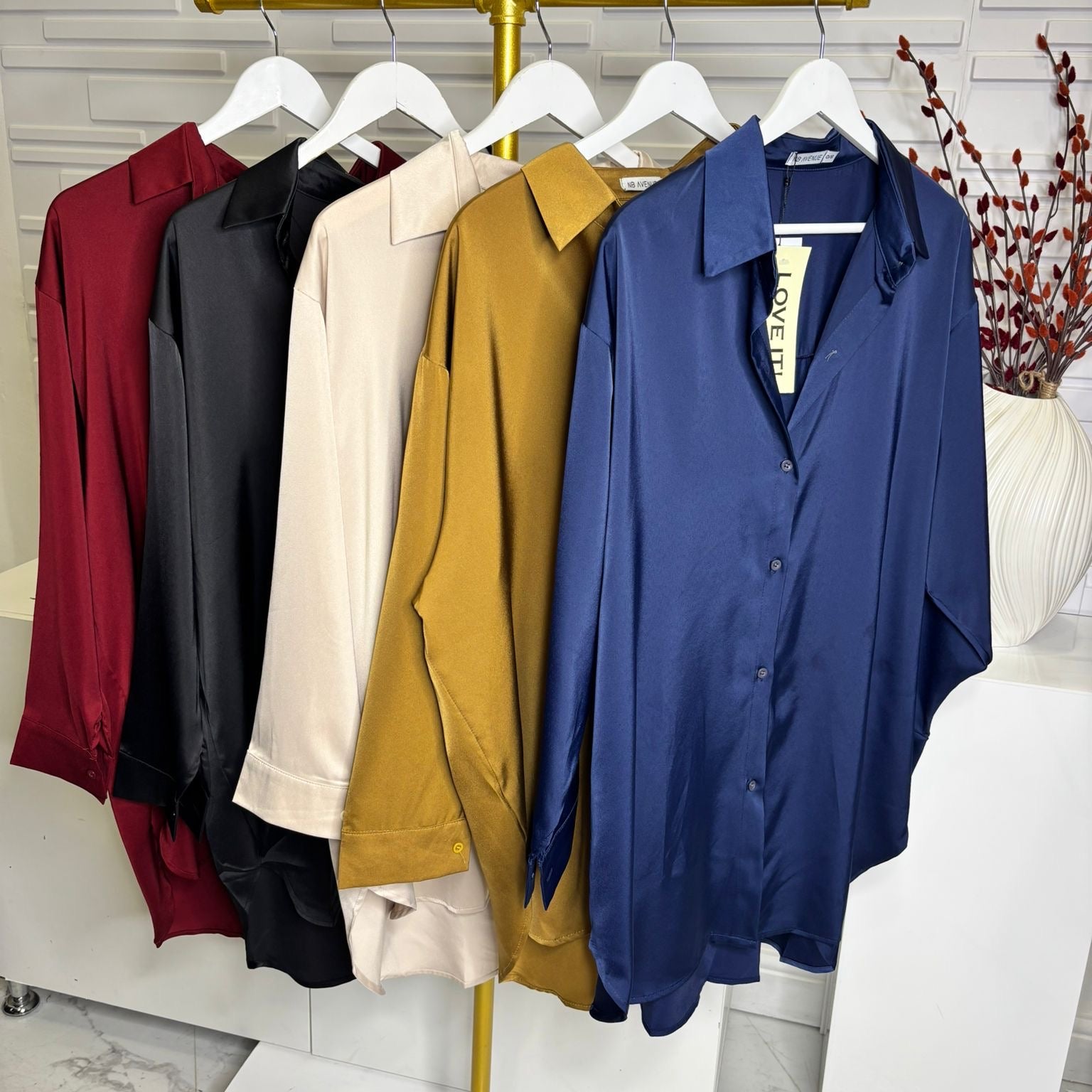 “Kay” Satin Oversized Shirt