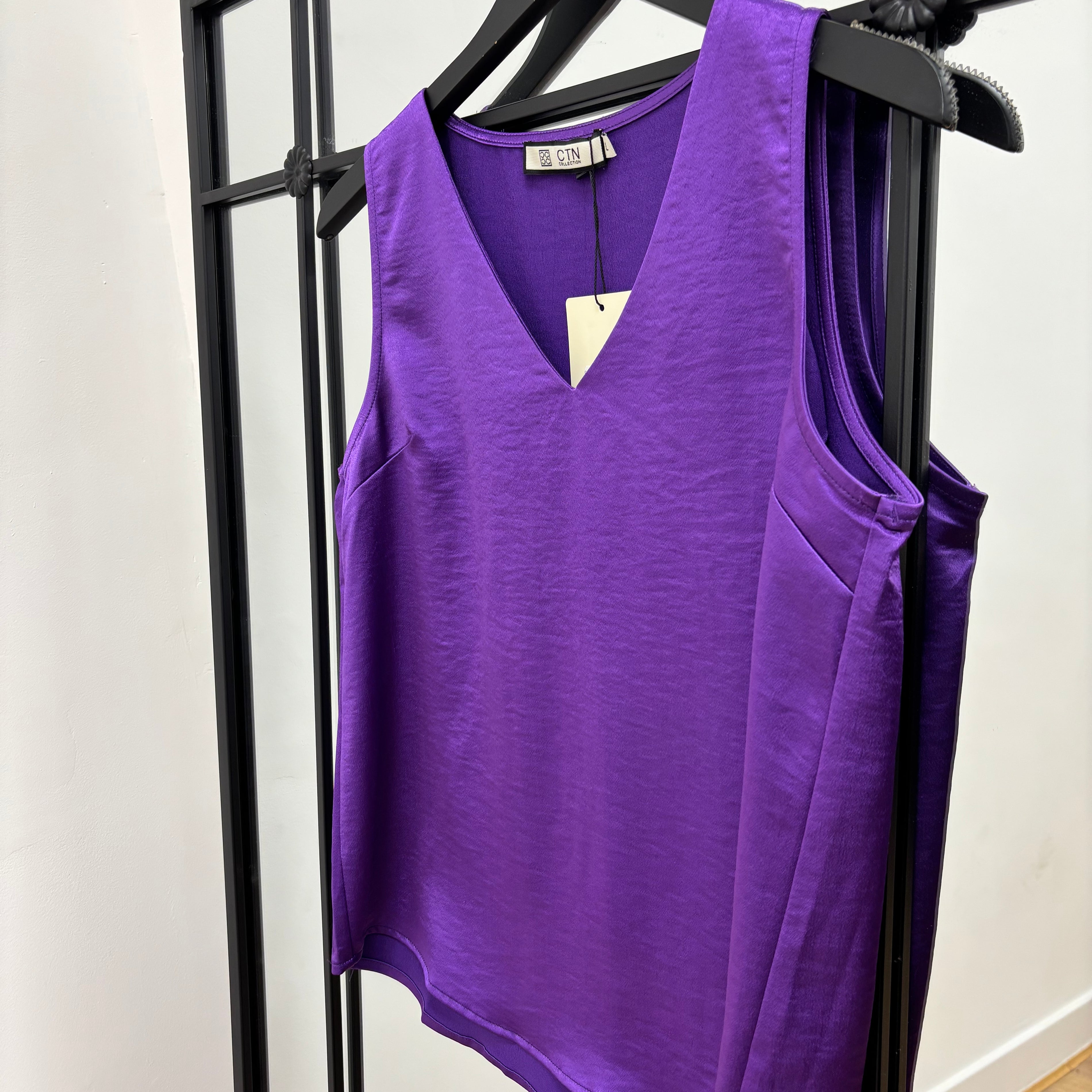 “Paula” Size 10 Purple Satin Cami