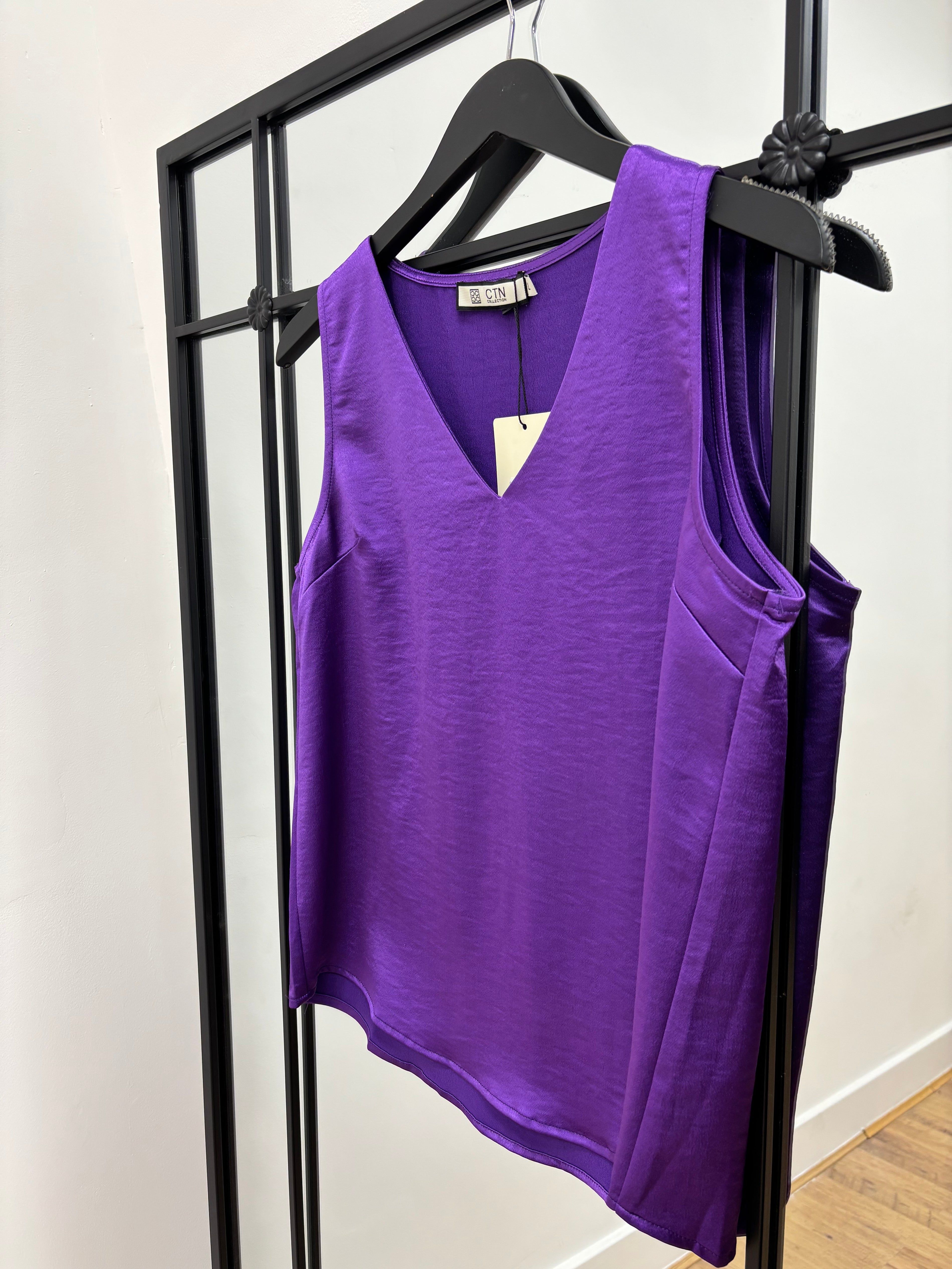 “Paula” Size 10 Purple Satin Cami