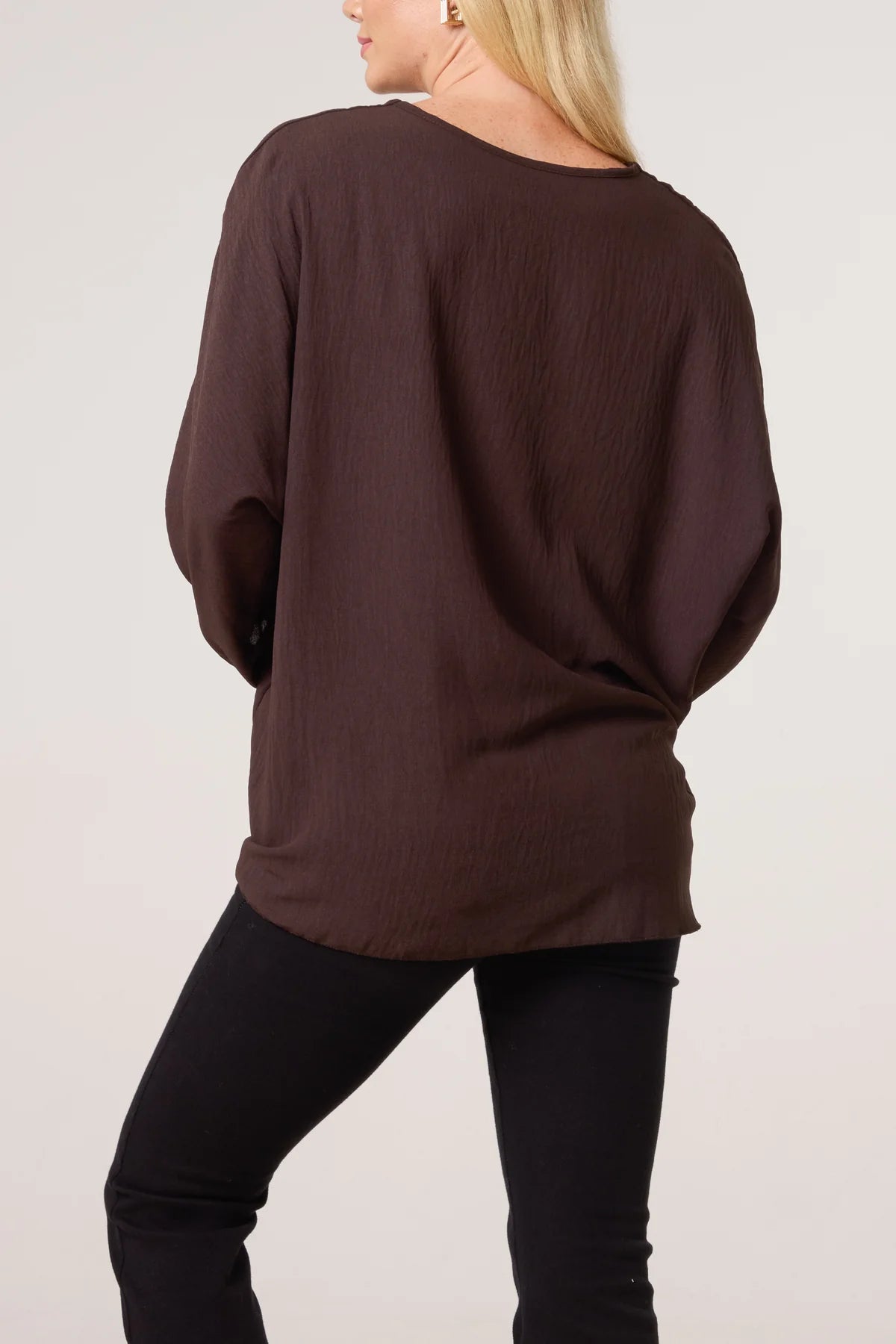 Tie-Front V-Neck Blouse