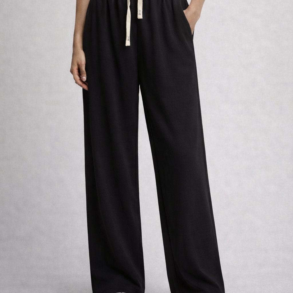 Luxe Wide-Leg Drawstring Trousers