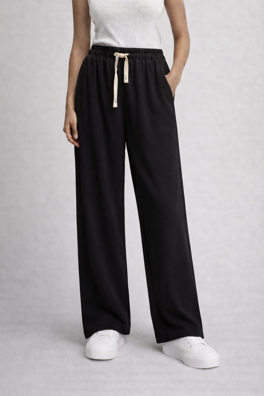 Luxe Wide-Leg Drawstring Trousers