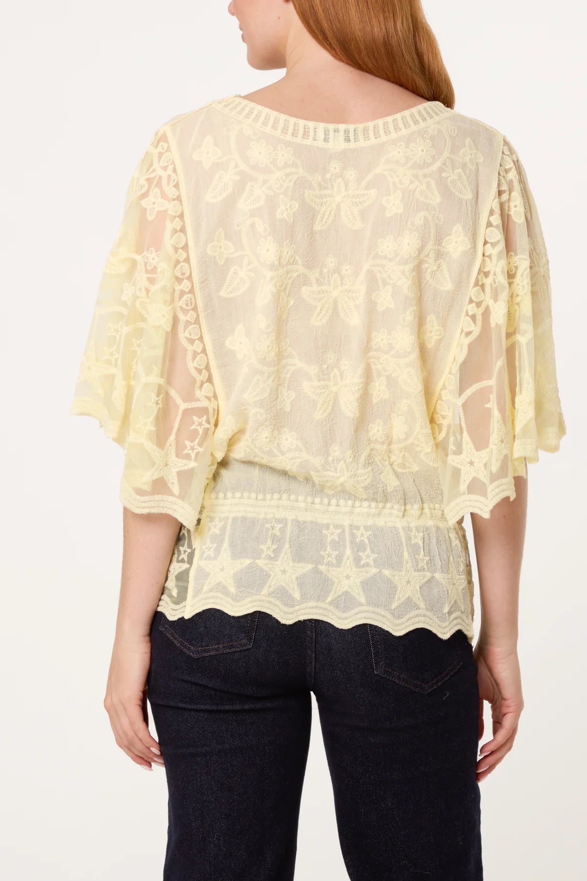 Delicate Lace Butterfly Top