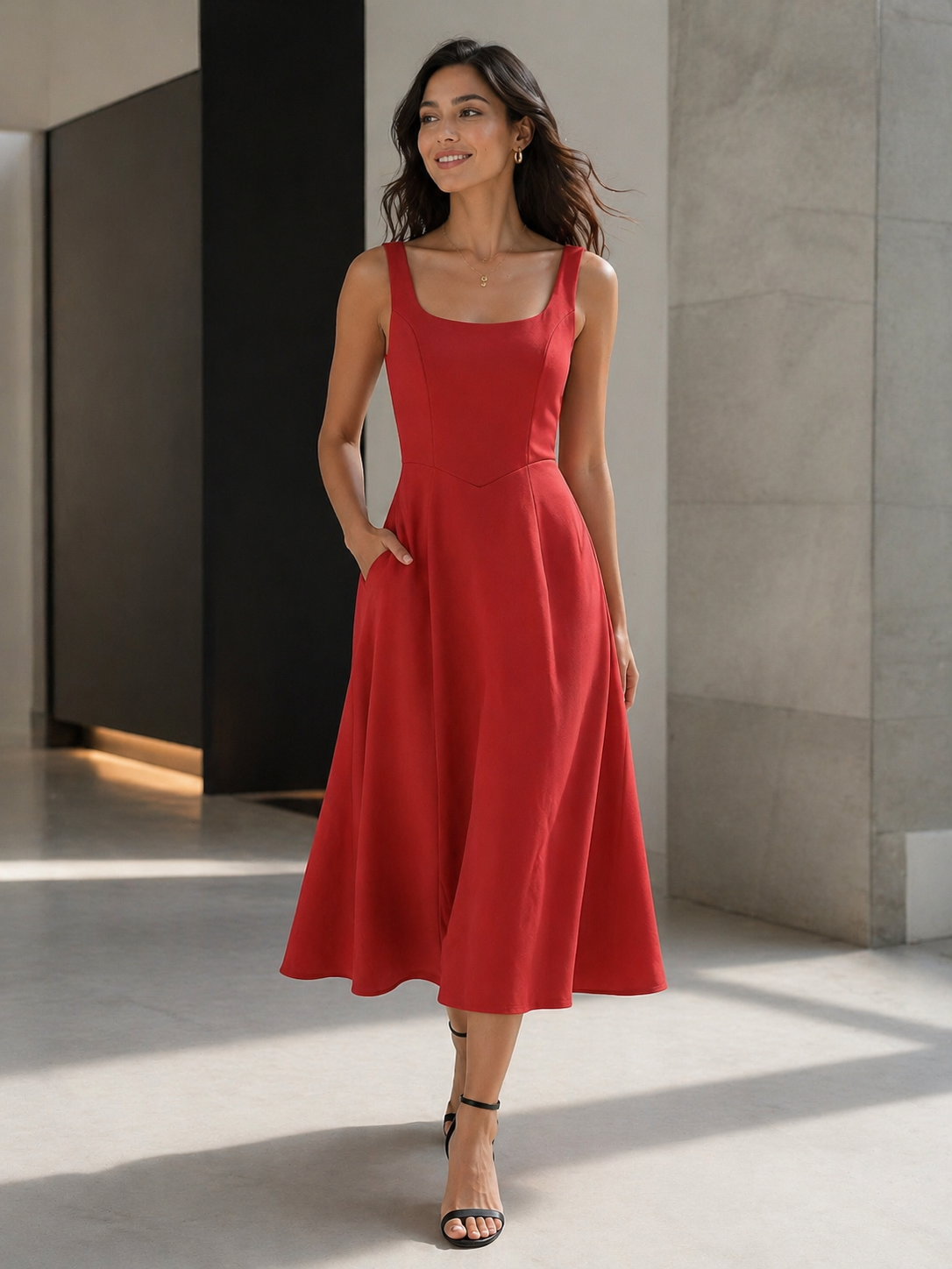 Isabella- flared A-line skirt Dress