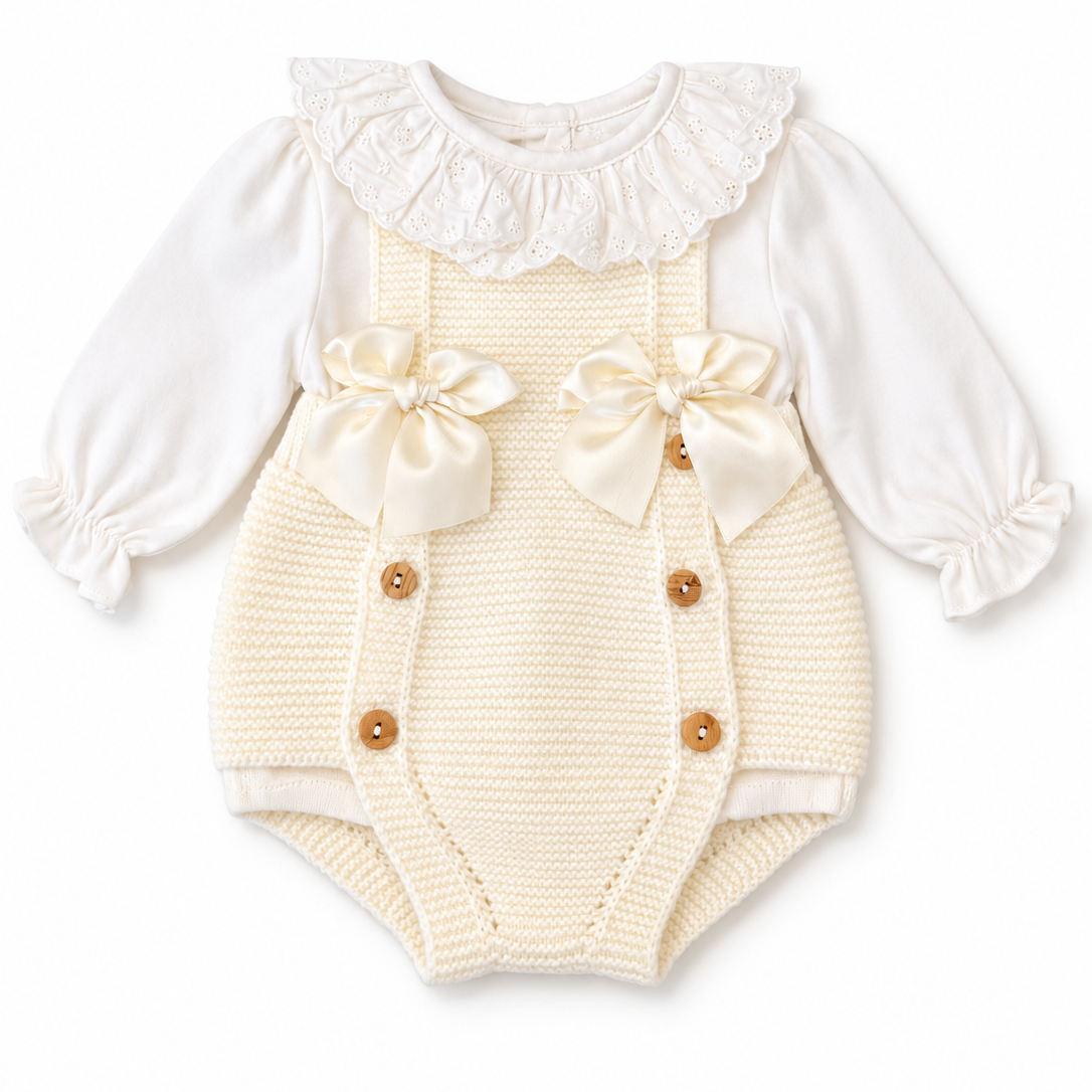 Cream Knitted 2pc Romper