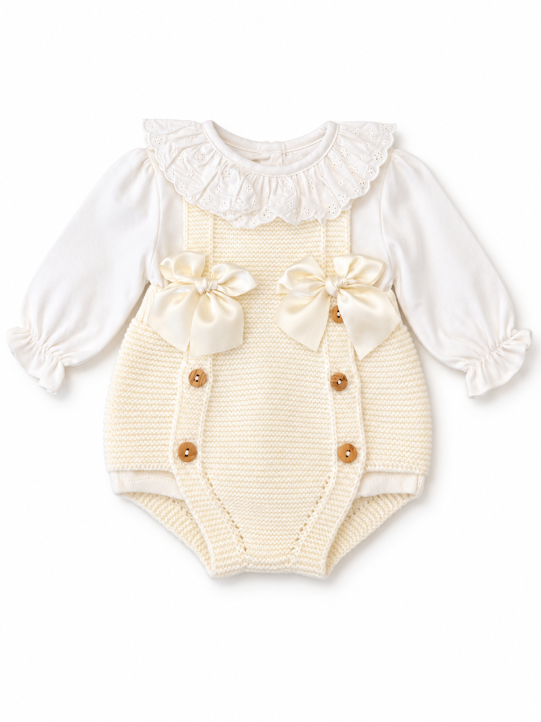 Cream Knitted 2pc Romper
