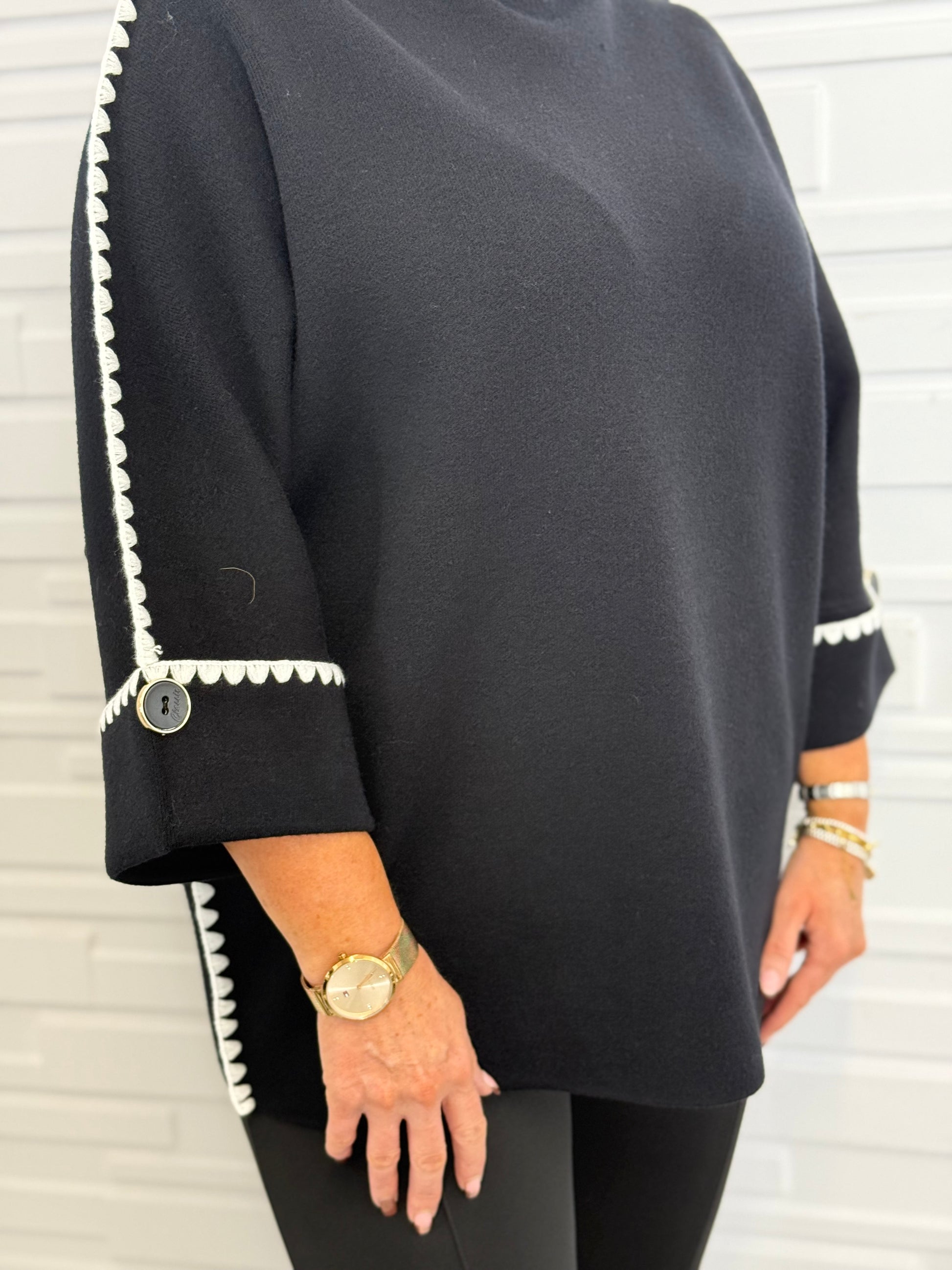 “Maddie” Soft Turtleneck Knit with Trim