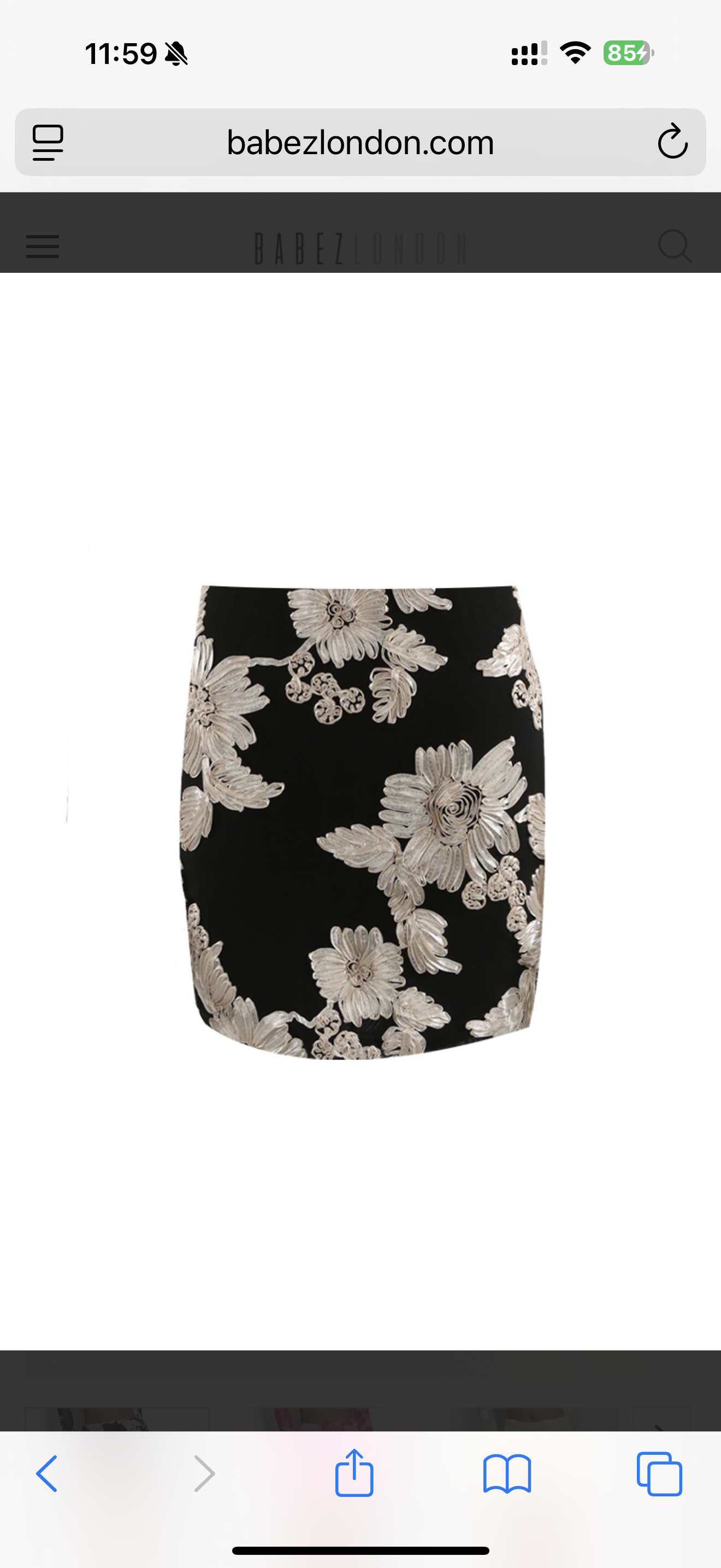 Black Floral Lace Lined Mini Skirt