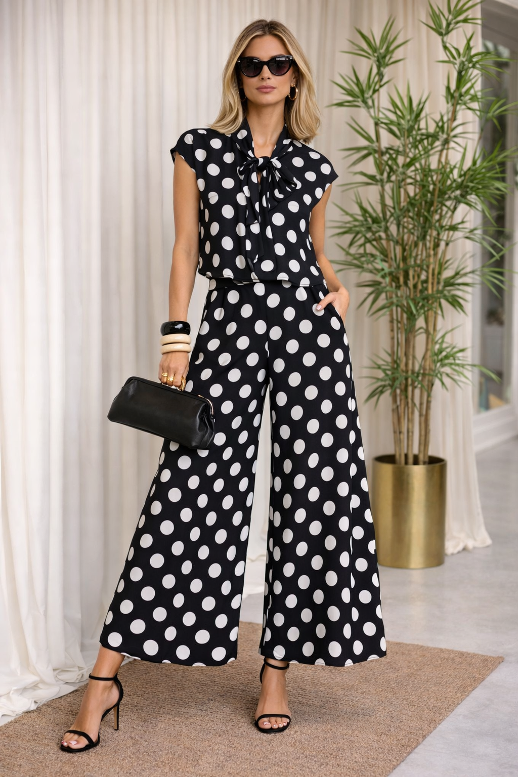 Jessie - Polka Dot Co-Ord Set with Trousers