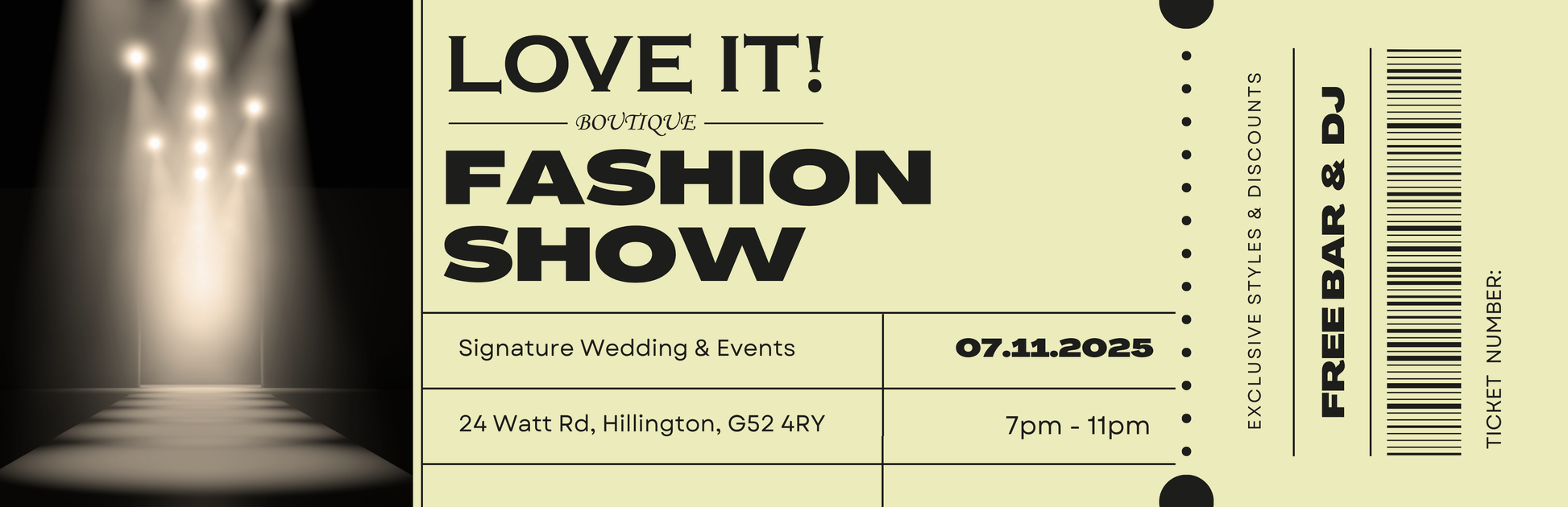 FASHION SHOW TICKETS 📸 - Fri, 7th Nov