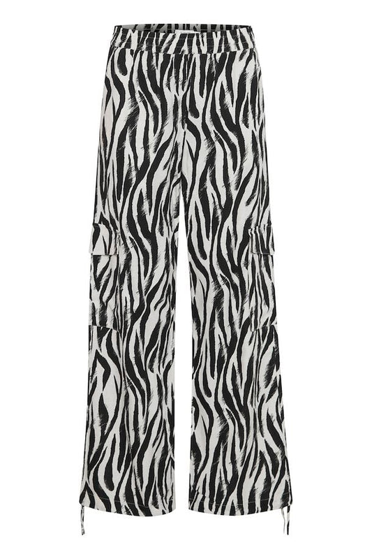 Zebra Combat Drawstring Bottom Trousers By B.Young