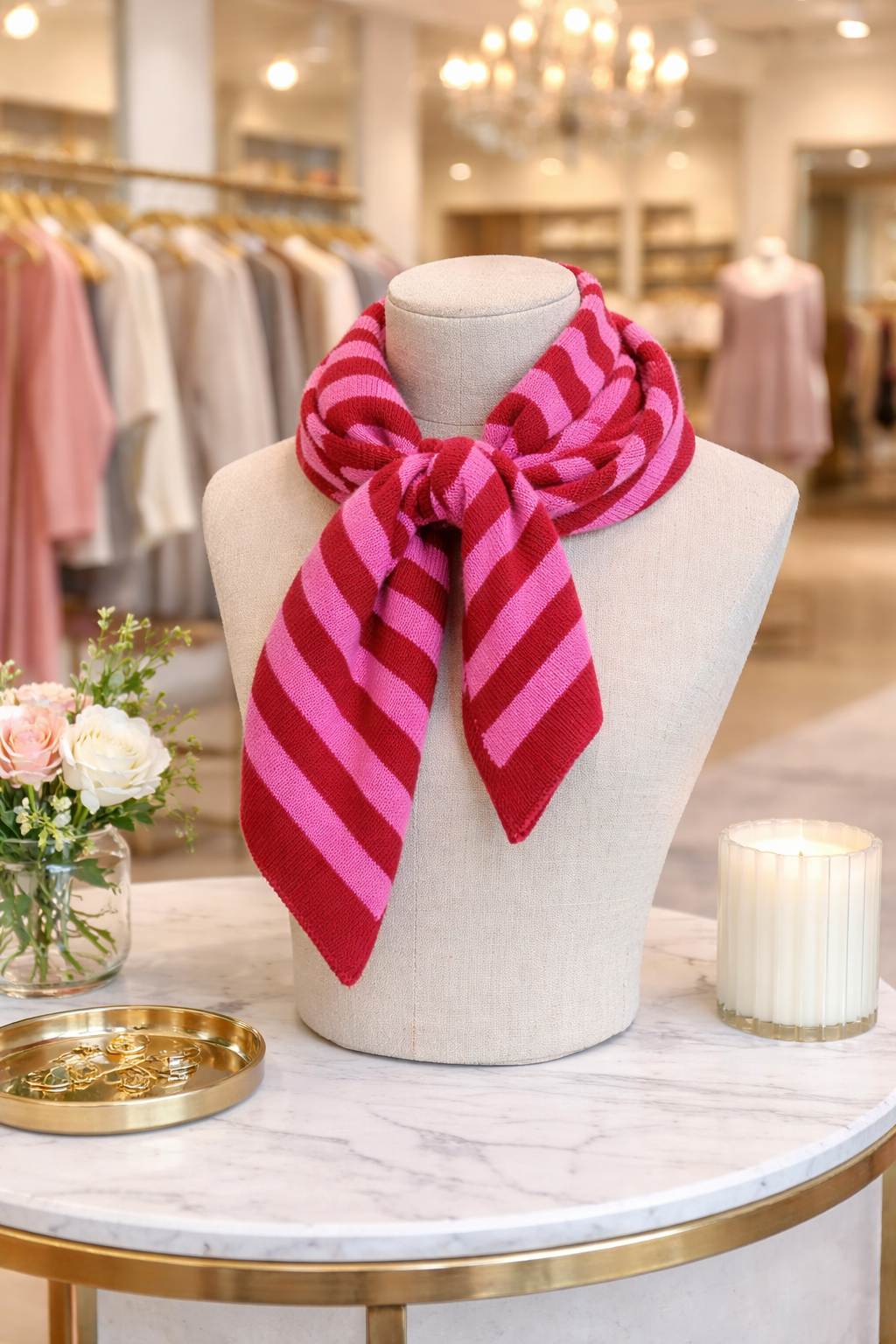 Striped Wool Bandana Scarf