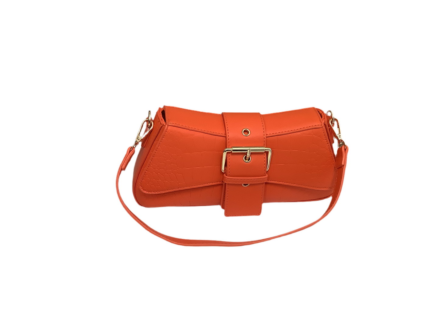 “Isla” Orange Buckle Front Bag.