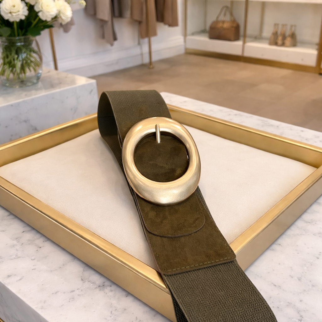 Millie- Khaki Stretch Belt