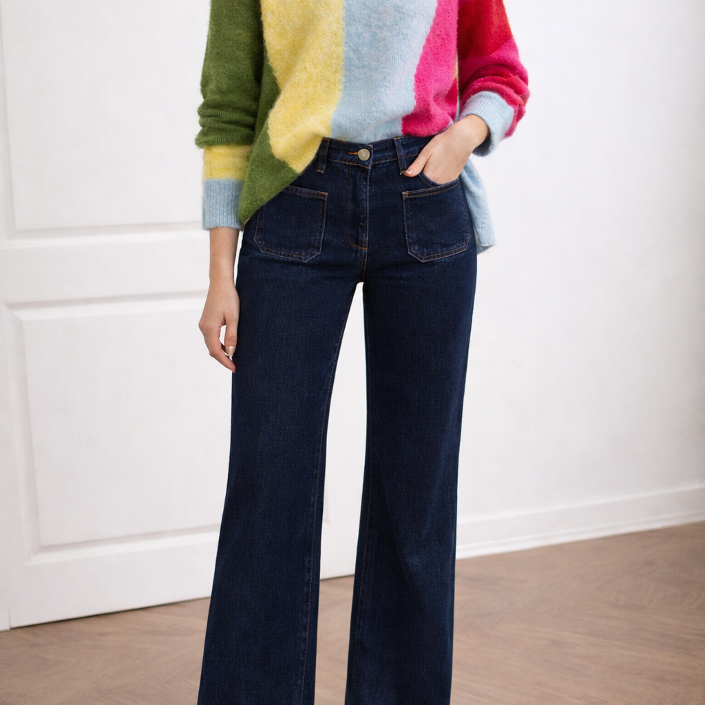 Mel - Colour block Soft-Feel Jumper