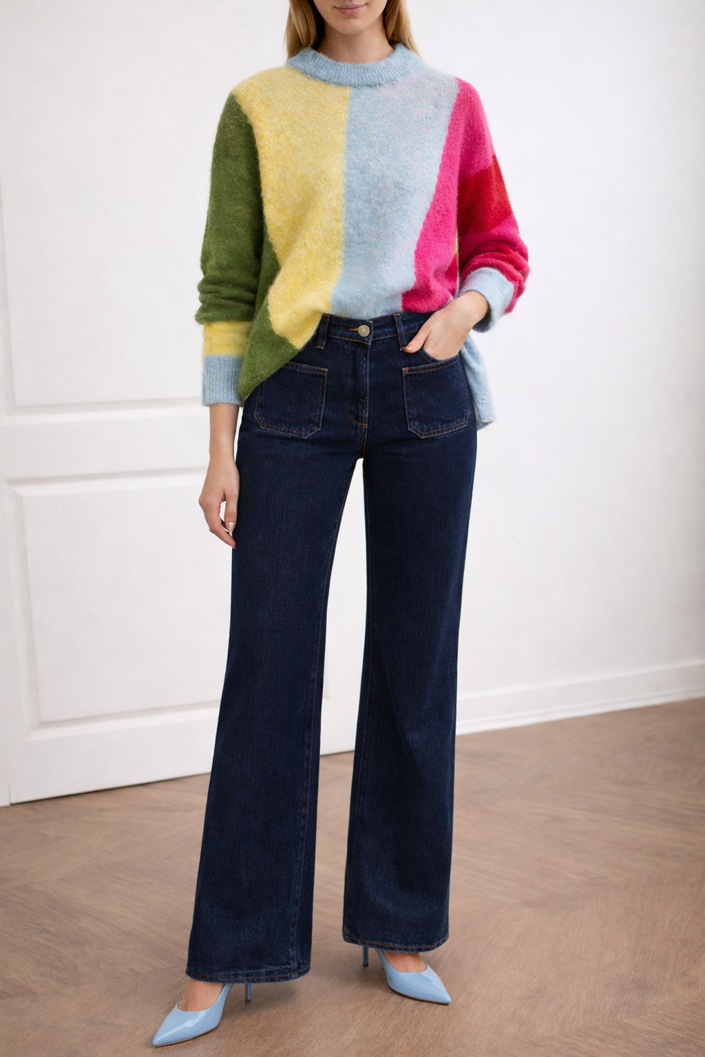 Mel - Colour block Soft-Feel Jumper