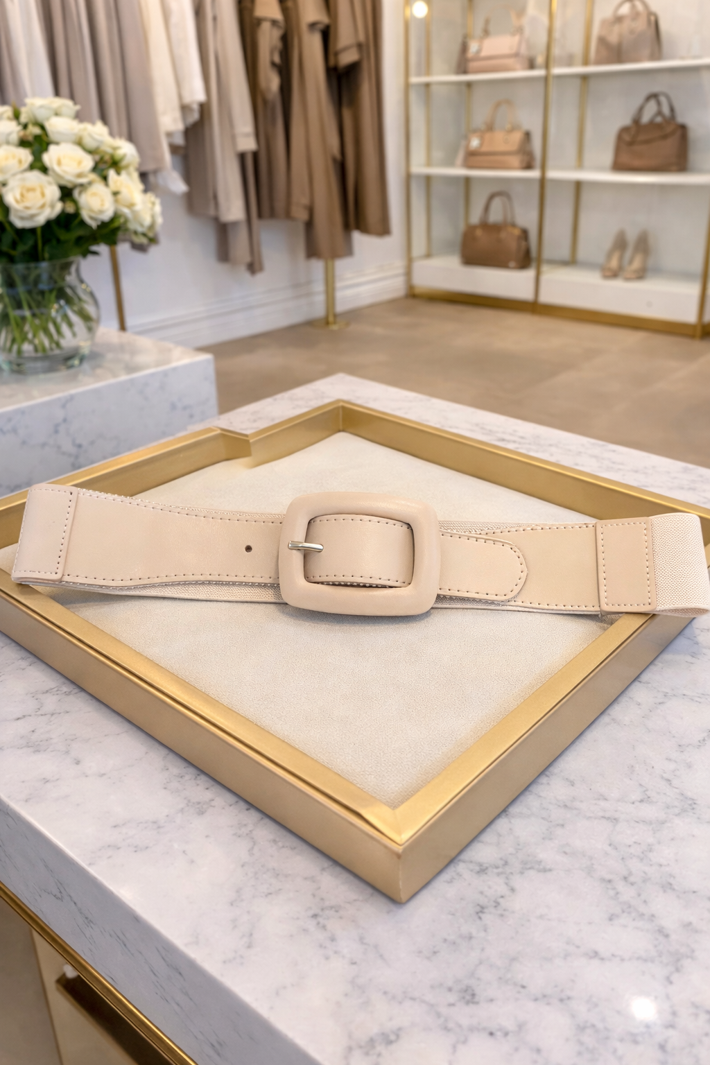 Katie- Nude Stretch Belt