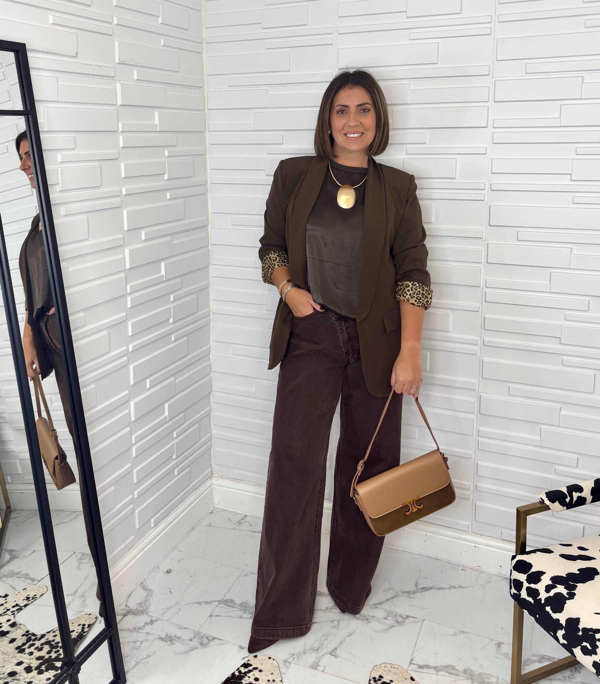 “Jo” Leopard Trim Blazer