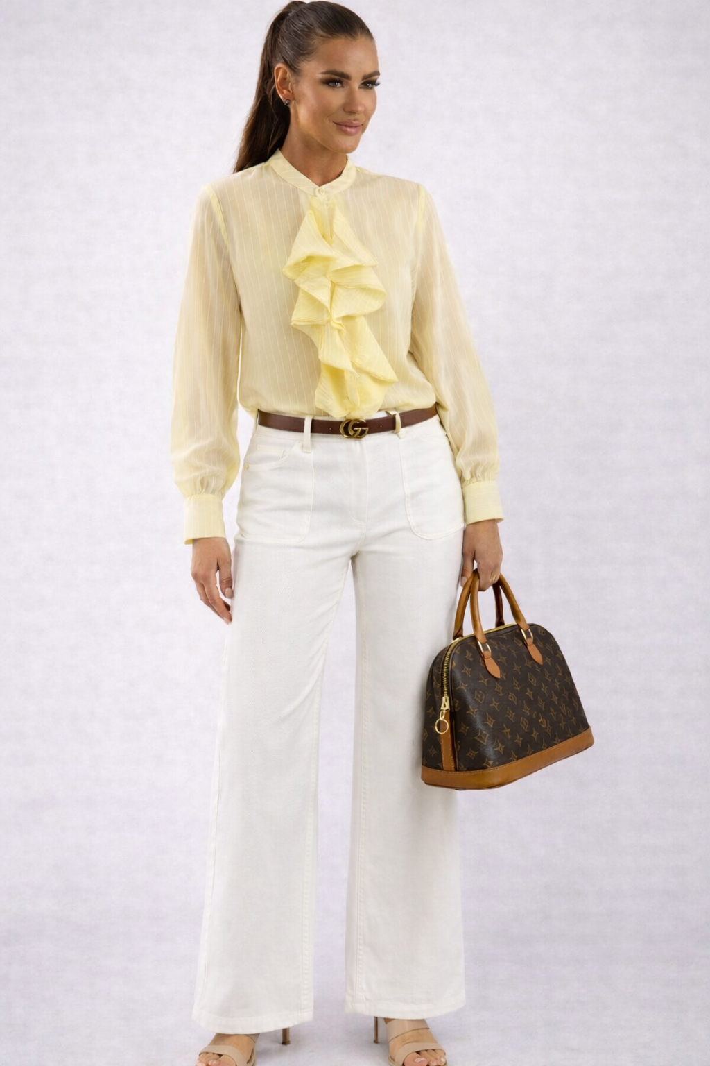 Toxik - White Patch Pocket Wide Leg Jeans