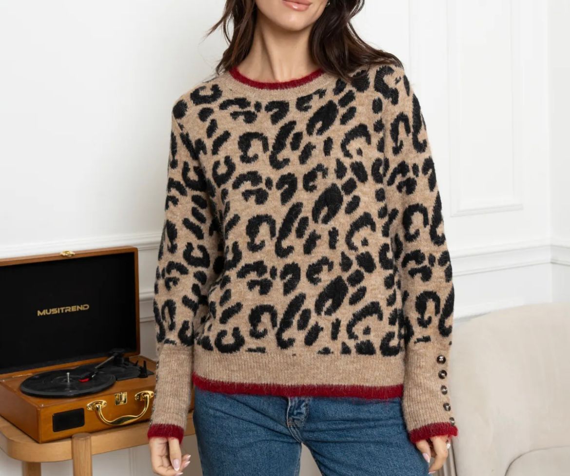 “Abby” Leopard Jumper