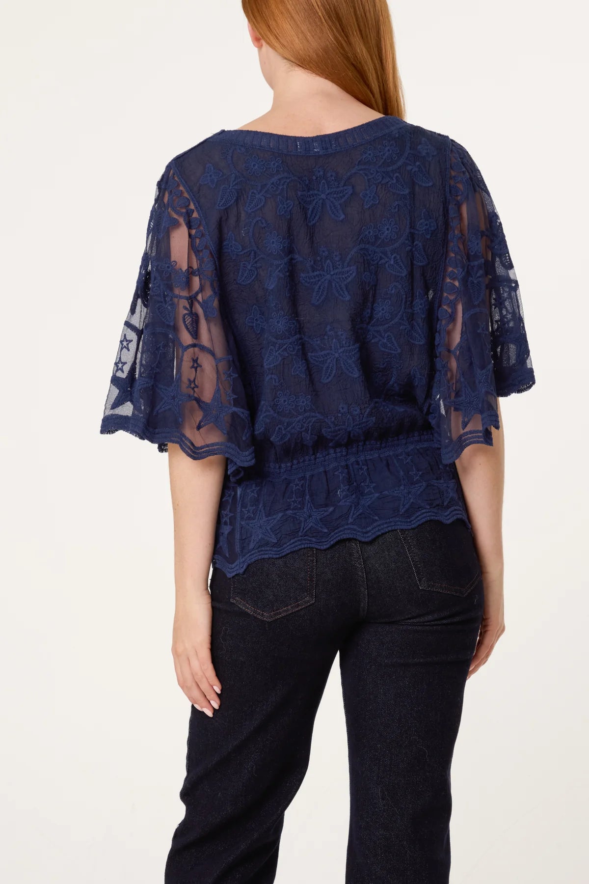 Delicate Lace Butterfly Top