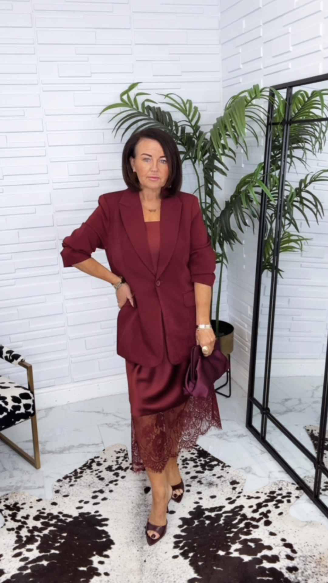 “Amber” Satin & Lace Bias Skirt