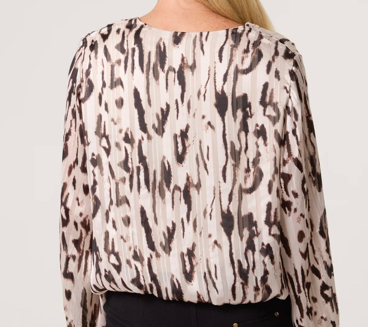 “Lexie” Animal Print Top with Metallic Thread