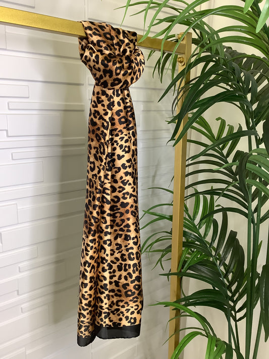 “Kimi” Leopard Silk Scarf