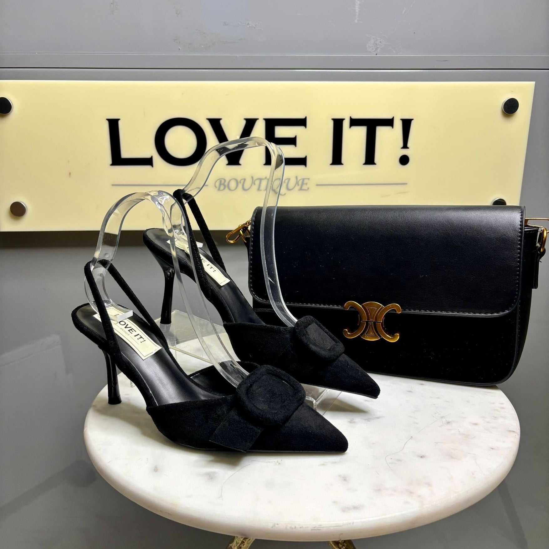 “Sally” Suede Slingback