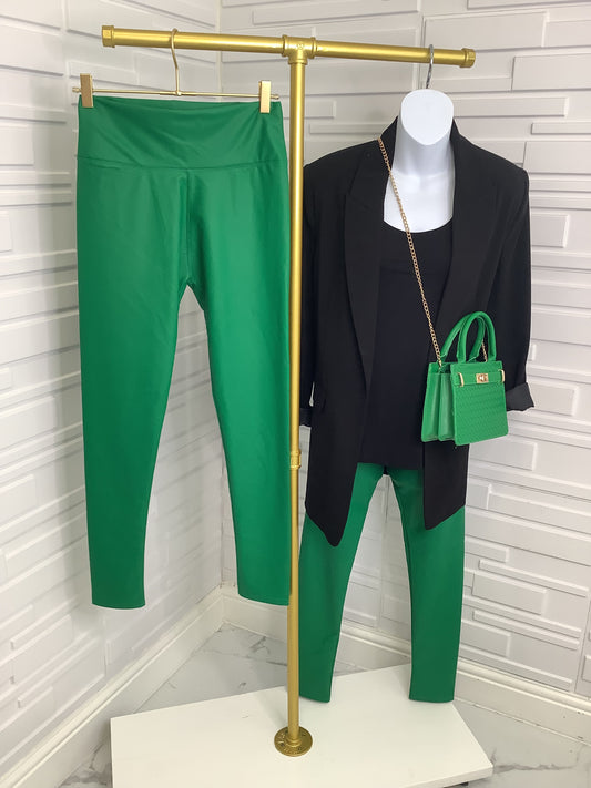 “Kerry” PU Legging Green